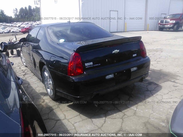2G1WL16C679419536 - 2007 CHEVROLET MONTE CARLO SS შავი ფოტო 3