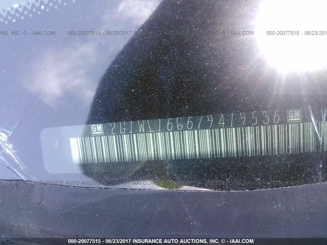 2G1WL16C679419536 - 2007 CHEVROLET MONTE CARLO SS შავი ფოტო 9