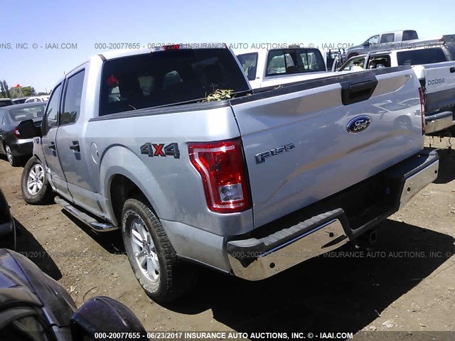 1FTEW1EG6GKD80623 - 2016 FORD F150 SUPERCREW SILVER photo 3