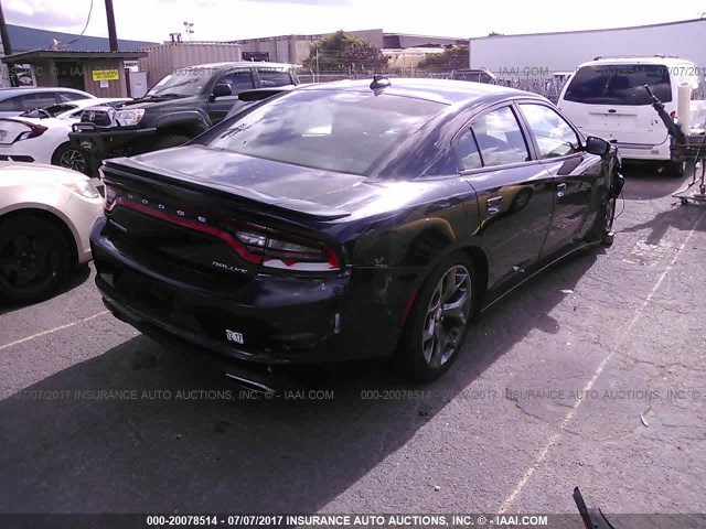 2C3CDXHG8FH847952 - 2015 DODGE CHARGER SXT BLACK photo 4