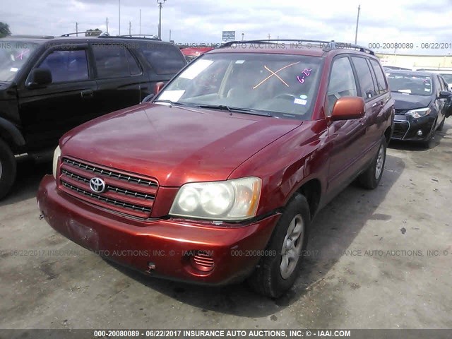 JTEGF21A830111430 - 2003 TOYOTA HIGHLANDER LIMITED MAROON photo 2