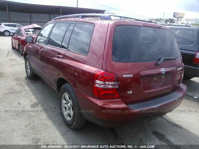 JTEGF21A830111430 - 2003 TOYOTA HIGHLANDER LIMITED MAROON photo 3