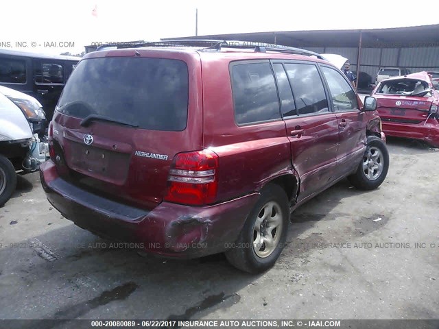 JTEGF21A830111430 - 2003 TOYOTA HIGHLANDER LIMITED MAROON photo 4