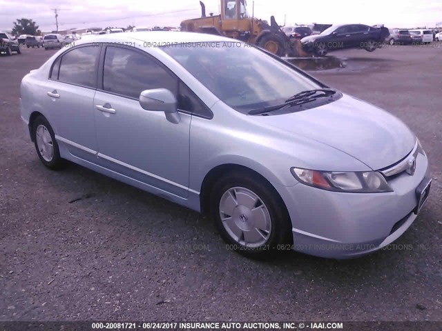 JHMFA36228S014563 - 2008 HONDA CIVIC HYBRID Light Blue photo 1