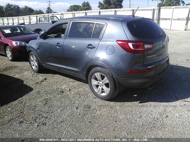 KNDPB3A26C7204243 - 2012 KIA SPORTAGE LX BLUE photo 3