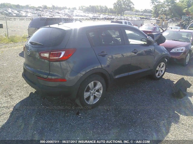 KNDPB3A26C7204243 - 2012 KIA SPORTAGE LX BLUE photo 4