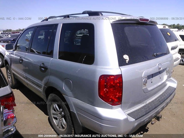 2HKYF18765H513160 - 2005 HONDA PILOT EXL SILVER photo 3