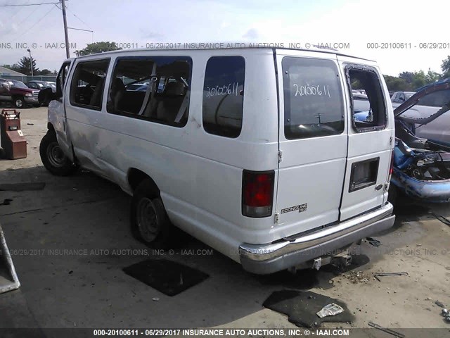 1FBSS31SX2HA41555 - 2002 FORD ECONOLINE E350 SUPER DUTY WAGON WHITE photo 3