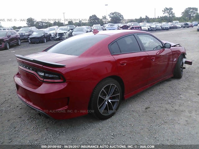 2C3CDXGJXGH237906 - 2016 DODGE CHARGER R/T SCAT PACK RED photo 4