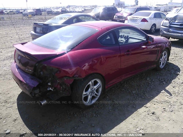 KMHHN65F26U210245 - 2006 HYUNDAI TIBURON GT/SE/GT LIMITED RED photo 4