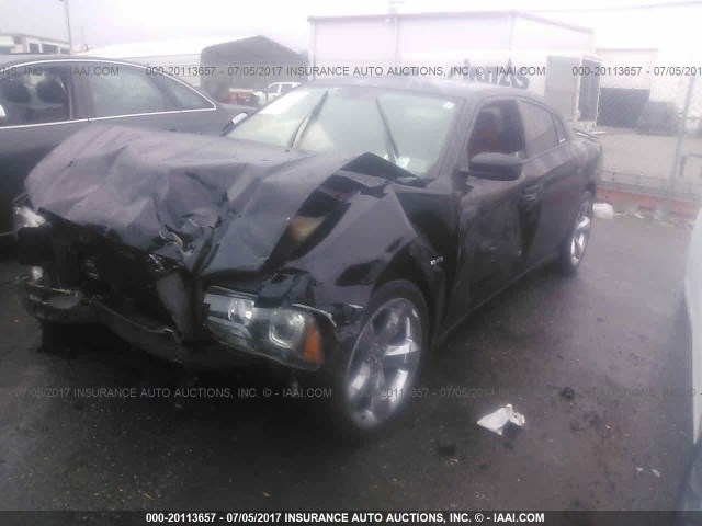 2C3CDXDT4DH503583 - 2013 DODGE CHARGER R/T BLACK photo 2