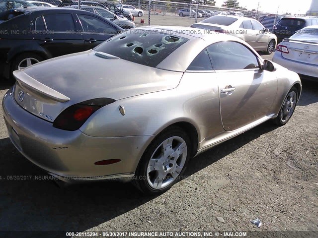 JTHFN48Y450070331 - 2005 LEXUS SC 430 GOLD photo 4