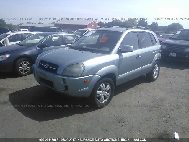 KM8JN72D66U374141 - 2006 HYUNDAI TUCSON GLS/LIMITED BLUE photo 2