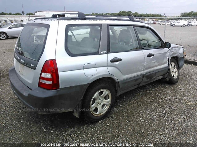 JF1SG63654H713335 - 2004 SUBARU FORESTER 2.5X SILVER photo 4