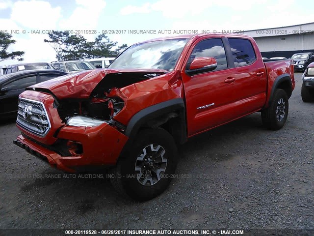 3TMCZ5AN8HM050891 - 2017 TOYOTA TACOMA DBL CAB/SR/TRDSPT/OR/PRO ნარინჯისფერი ფოტო 2