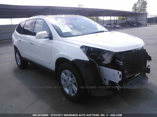 1GNKRJKD1DJ222610 - 2013 CHEVROLET TRAVERSE LT WHITE photo 1