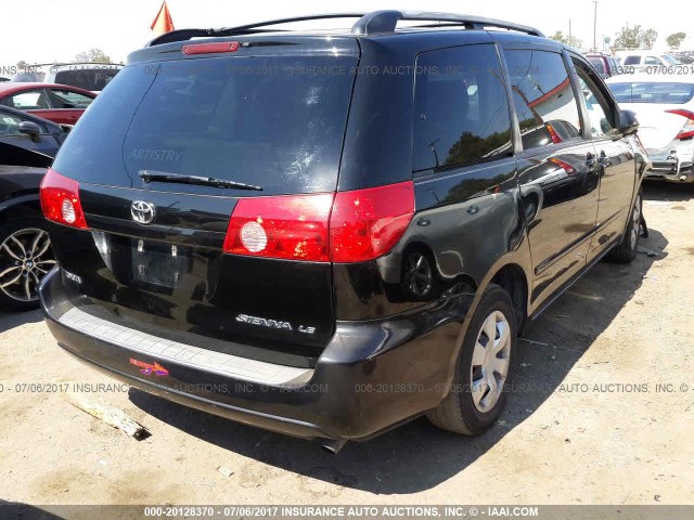 5TDZK23C88S160428 - 2008 TOYOTA SIENNA CE/LE BLACK photo 4