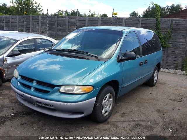 2B4GP25R4XR273047 - 1999 DODGE CARAVAN Light Blue photo 2