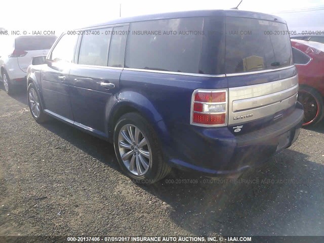 2FMHK6DT0DBD13053 - 2013 FORD FLEX LIMITED BLUE photo 3