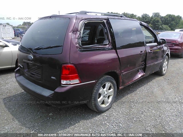 2FMZA52286BA09001 - 2006 FORD FREESTAR SEL RED photo 4