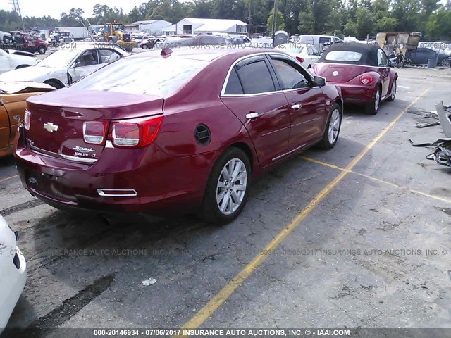 1G11G5SX8EF195785 - 2014 CHEVROLET MALIBU 3LT 红色 照片 4