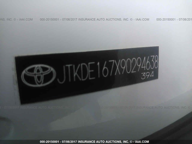 JTKDE167X90294638 - 2009 TOYOTA SCION TC 白色 照片 9