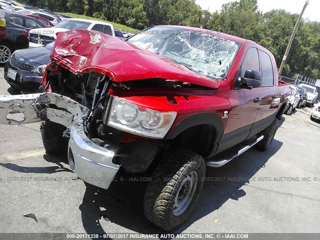 3D7KS29C37G753884 - 2007 DODGE RAM 2500 RED photo 2