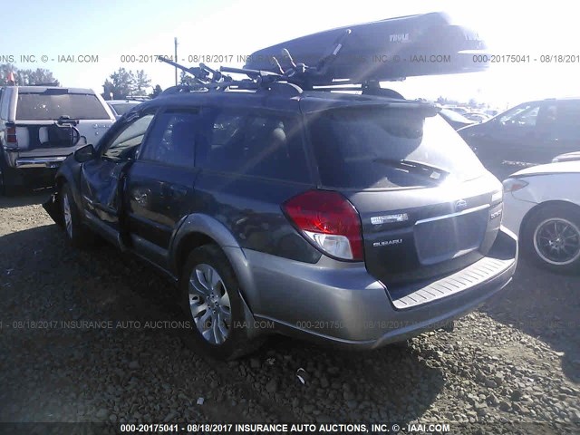 4S4BP66C297337505 - 2009 SUBARU OUTBACK 2.5I LIMITED GRAY photo 3