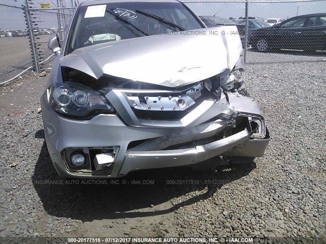 5J8TB2H56AA001332 - 2010 ACURA RDX TECHNOLOGY SILVER photo 6