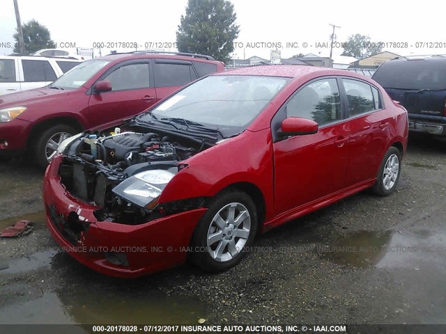 3N1AB6AP5CL662034 - 2012 NISSAN SENTRA 2.0/2.0S/SR/2.0SL RED photo 2