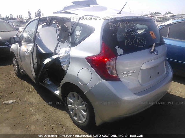 3N1CE2CP2EL362752 - 2014 NISSAN VERSA NOTE S/S PLUS/SV/SL SILVER photo 3