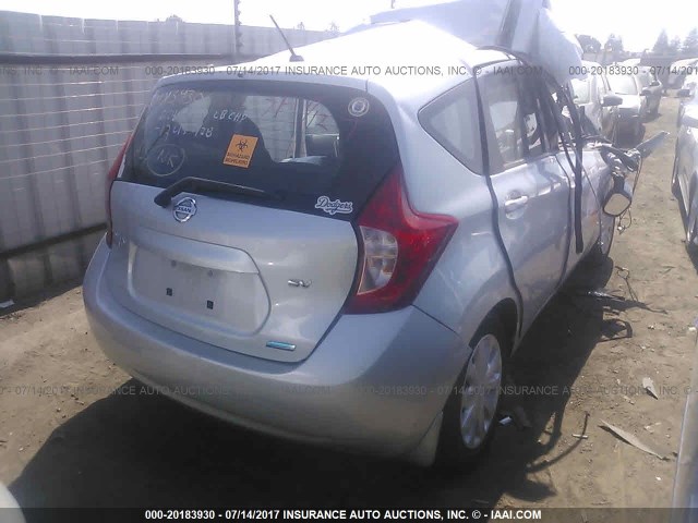 3N1CE2CP2EL362752 - 2014 NISSAN VERSA NOTE S/S PLUS/SV/SL SILVER photo 4