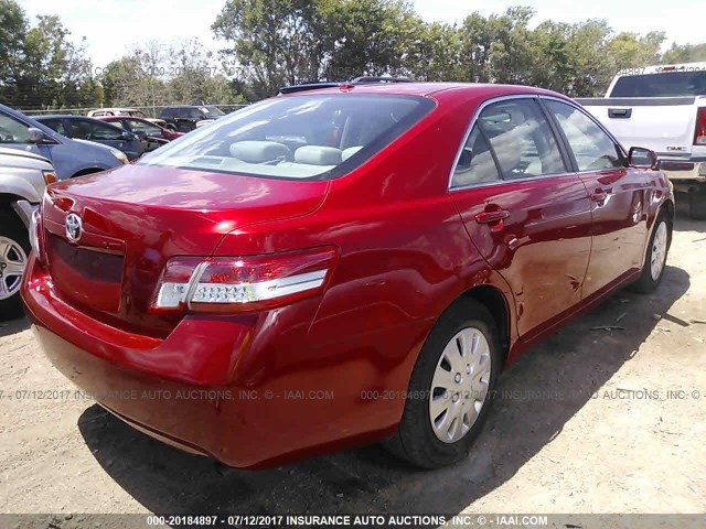 4T4BF3EK6AR052327 - 2010 TOYOTA CAMRY SE/LE/XLE წითელი ფოტო 4