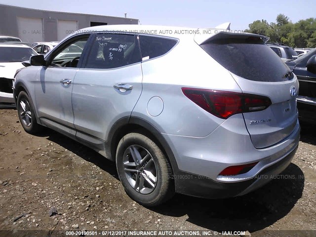 5XYZTDLB8HG465781 - 2017 HYUNDAI SANTA FE SPORT  SILVER photo 3