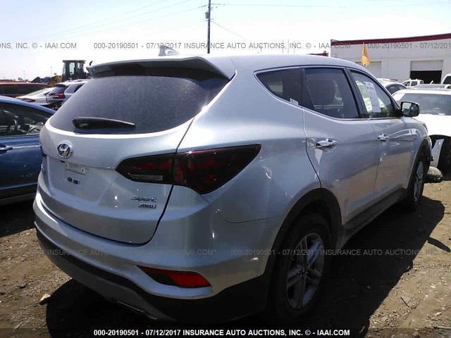 5XYZTDLB8HG465781 - 2017 HYUNDAI SANTA FE SPORT  SILVER photo 4