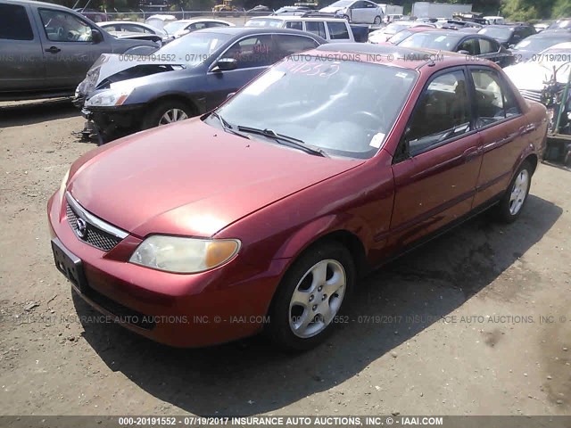 JM1BJ225720545545 - 2002 MAZDA PROTEGE DX/LX/ES RED photo 2