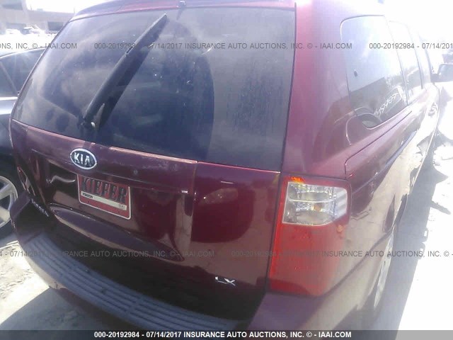 KNDMB233366088741 - 2006 KIA SEDONA EX/LX RED photo 4