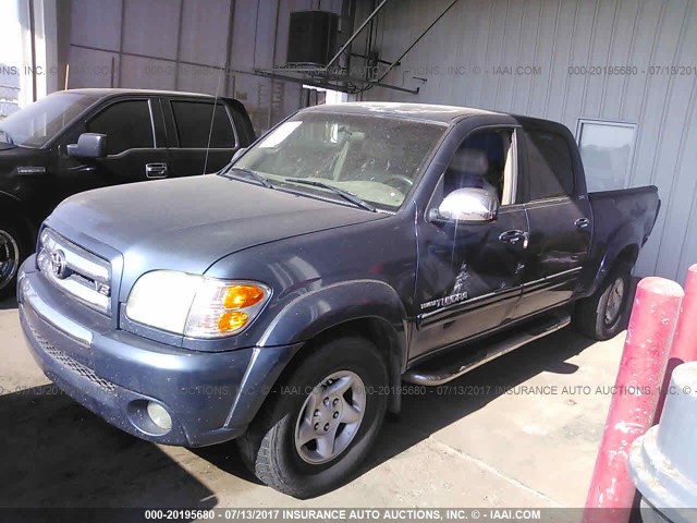 5TBET34194S438836 - 2004 TOYOTA TUNDRA DOUBLE CAB SR5 BLUE photo 2