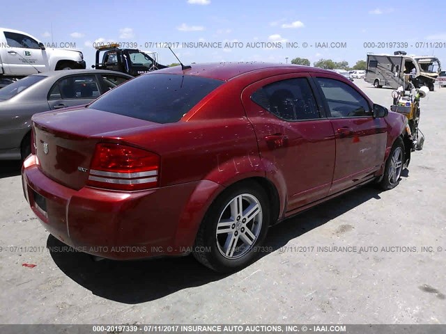 1B3LC56K28N158902 - 2008 DODGE AVENGER SXT RED photo 4