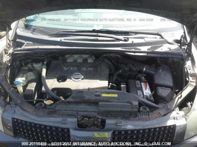 5N1BV28U84N356651 - 2004 NISSAN QUEST S/SE/SL GRAY photo 10