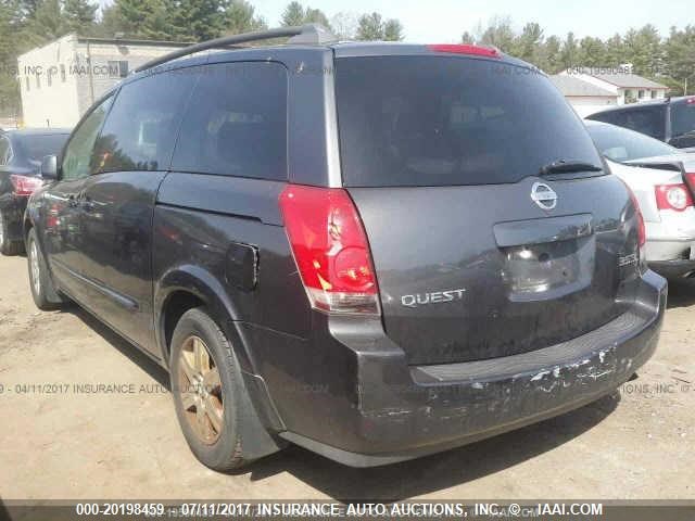 5N1BV28U84N356651 - 2004 NISSAN QUEST S/SE/SL GRAY photo 3