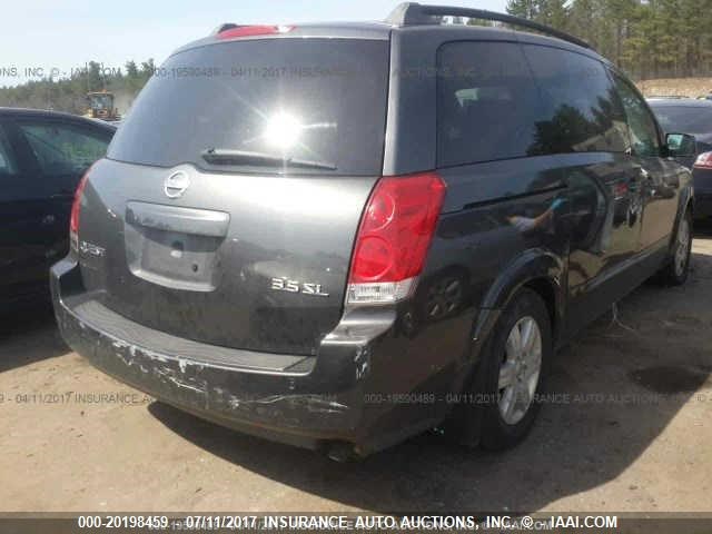 5N1BV28U84N356651 - 2004 NISSAN QUEST S/SE/SL GRAY photo 4