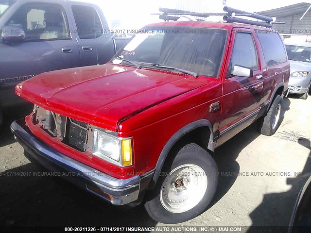 1GKCT18R4H8523343 - 1987 GMC S15 JIMMY RED photo 2