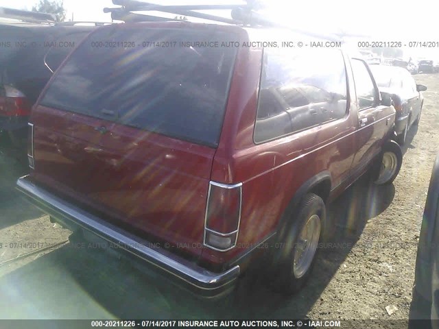 1GKCT18R4H8523343 - 1987 GMC S15 JIMMY RED photo 4