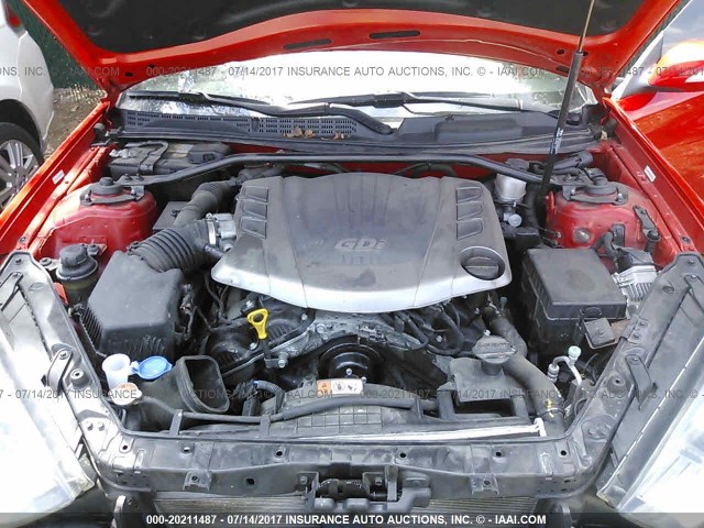 KMHHU6KJ7DU107816 - 2013 HYUNDAI GENESIS COUPE 3.8L RED photo 10