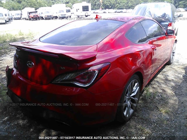 KMHHU6KJ7DU107816 - 2013 HYUNDAI GENESIS COUPE 3.8L RED photo 4