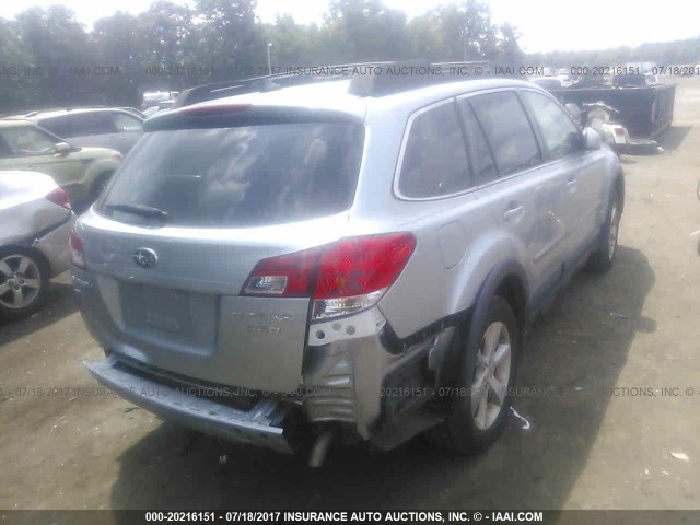 4S4BRDPCXD2227028 - 2013 SUBARU OUTBACK 3.6R LIMITED SILVER photo 4