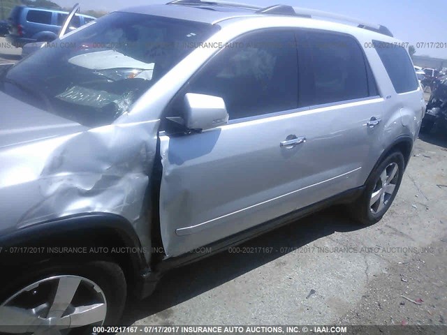 1GKKRRED5BJ296956 - 2011 GMC ACADIA SLT-1 SILVER photo 6