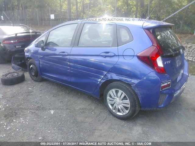3HGGK5H51FM734482 - 2015 HONDA FIT LX Mavi fotoğraf 3