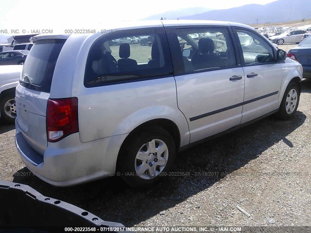 2C4RDGBG3CR394652 - 2012 DODGE GRAND CARAVAN SE SILVER photo 4